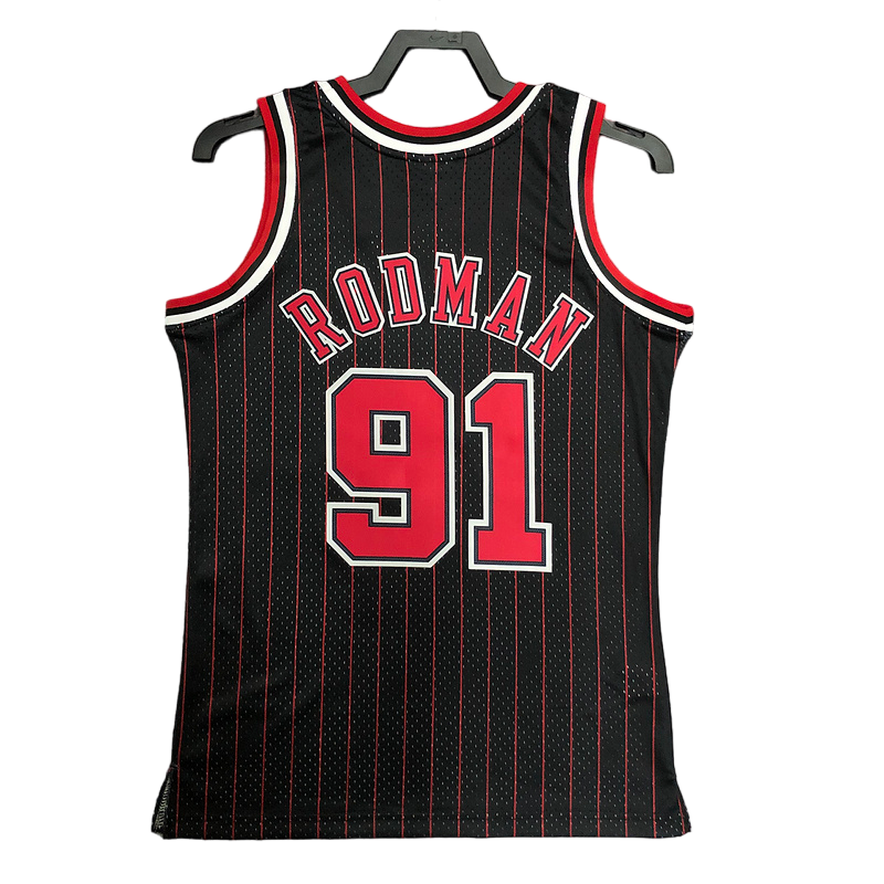 NBA Bulls 91 Dennis Rodman Blue Men Jersey