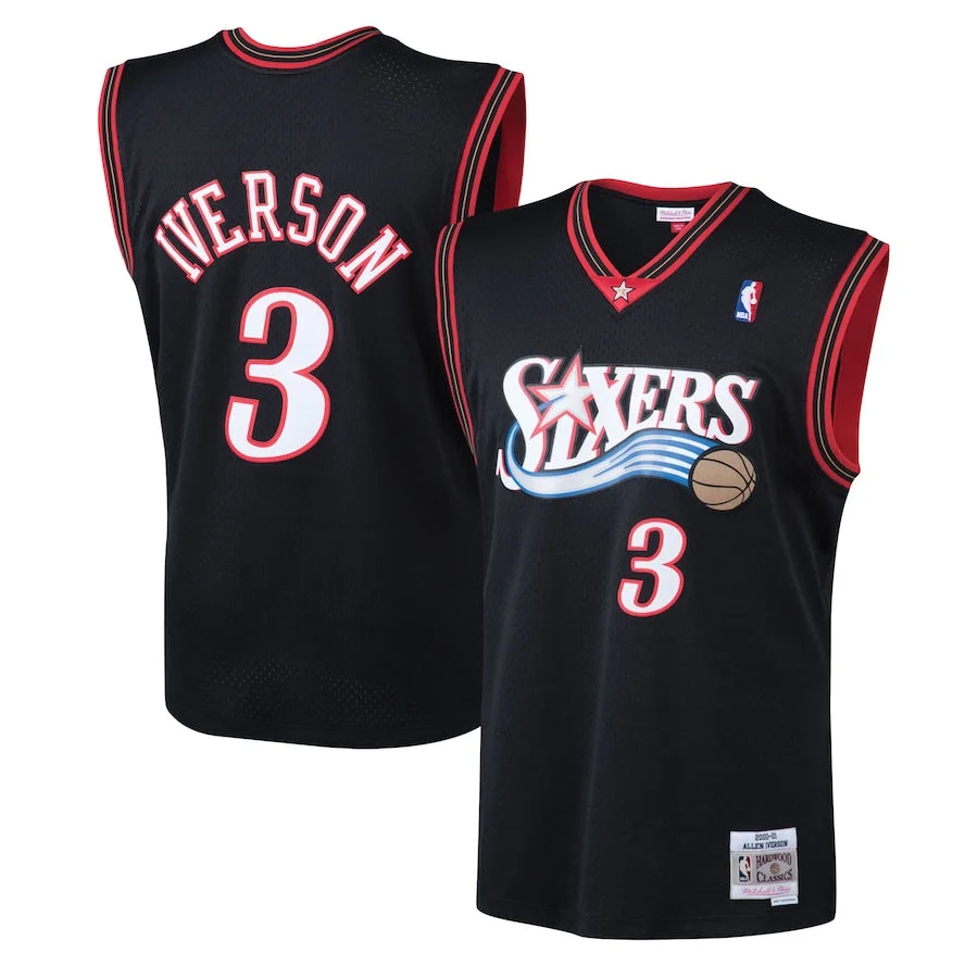 Allen Iverson Philadelphia 76ers Jersey Black – Classic Authentics