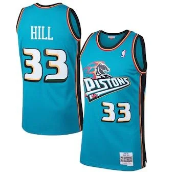 Throwback Detroit Pistons Hill 33 Jersey