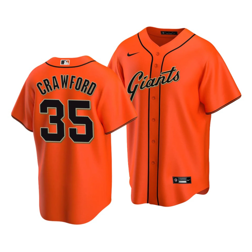 San Francisco Giants Nike Official Replica Alternate Jersey - Mens with  Crawford 35 printing