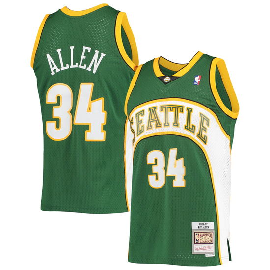 Throwback Ray Allen Seattle SuperSonics 34 Jersey