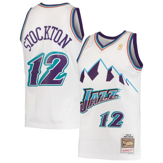 Throwback Utah Jazz John Stockton 12 Jersey