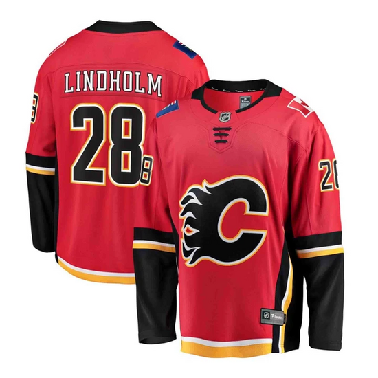 NHL Elias Lindholm Calgary Flames 28 Jersey
