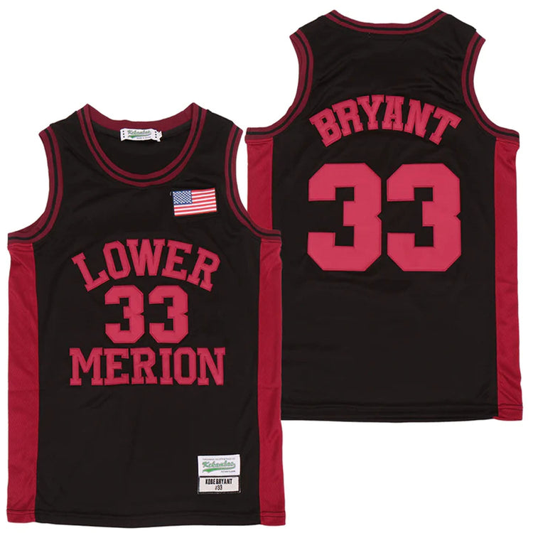Kobe Bryant Lower Merion Black Red High School Jersey 33 Size 