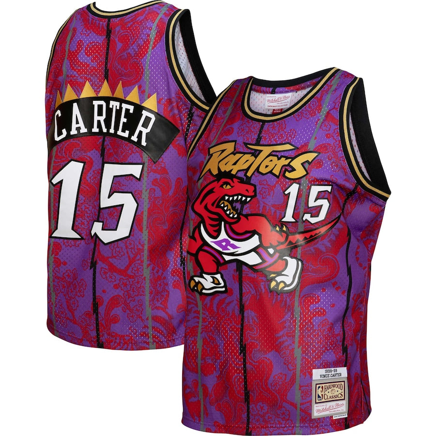 Vince Carter Toronto Raptors Mitchell & Ness 1998/99 Hardwood Classics  Fadeaway Swingman Player Jersey - Red/Purple
